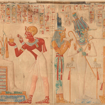 Abydos, Temple of Sethos I, Wall relief, color presentation