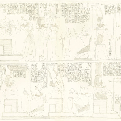 Abydos, Temple of Sethos I, Wall relief, grayscale presentation