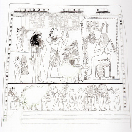 Theban Necropolis, Tomb of Menna (TT 69), Wall painting, Osiris Wall, Broad Hall