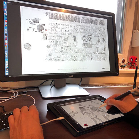 Desktop Photoshop tethered to the iPad for digital inking using Astropad Studio 