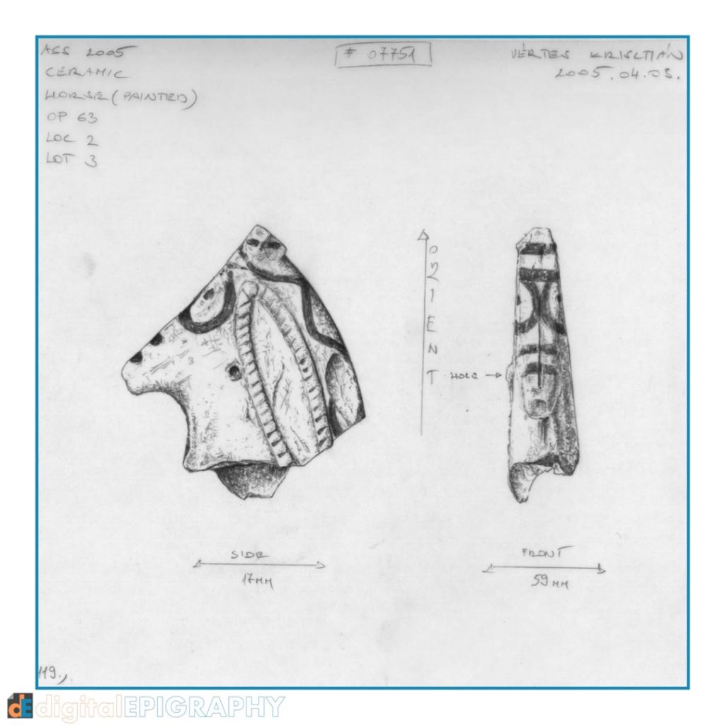 instagram-gallery/Pencil drawing of a painted ceramic horse head from the Abydos Settlement Site