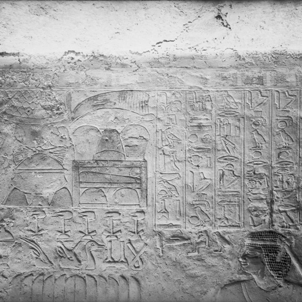 Plate XXVIII. a. Idu, west wall, left of niche, top right