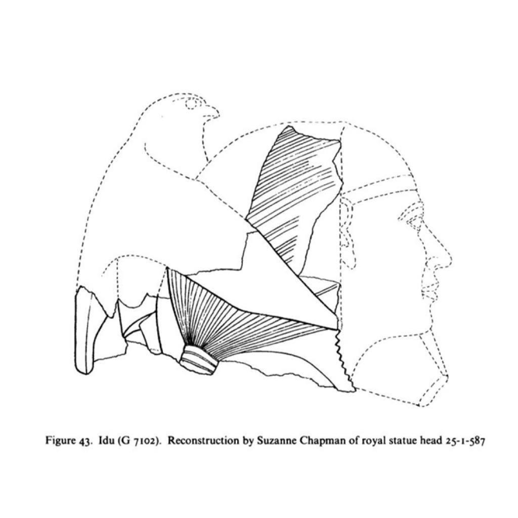 Figure 43. Idu (G 7102). Reconstruction by Suzanne Chapman of royal statue head 25-1-587