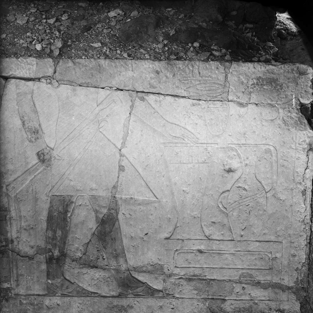 Plate IV. b. Qar, relief in situ, east wall of corridor, lower landing of stairs