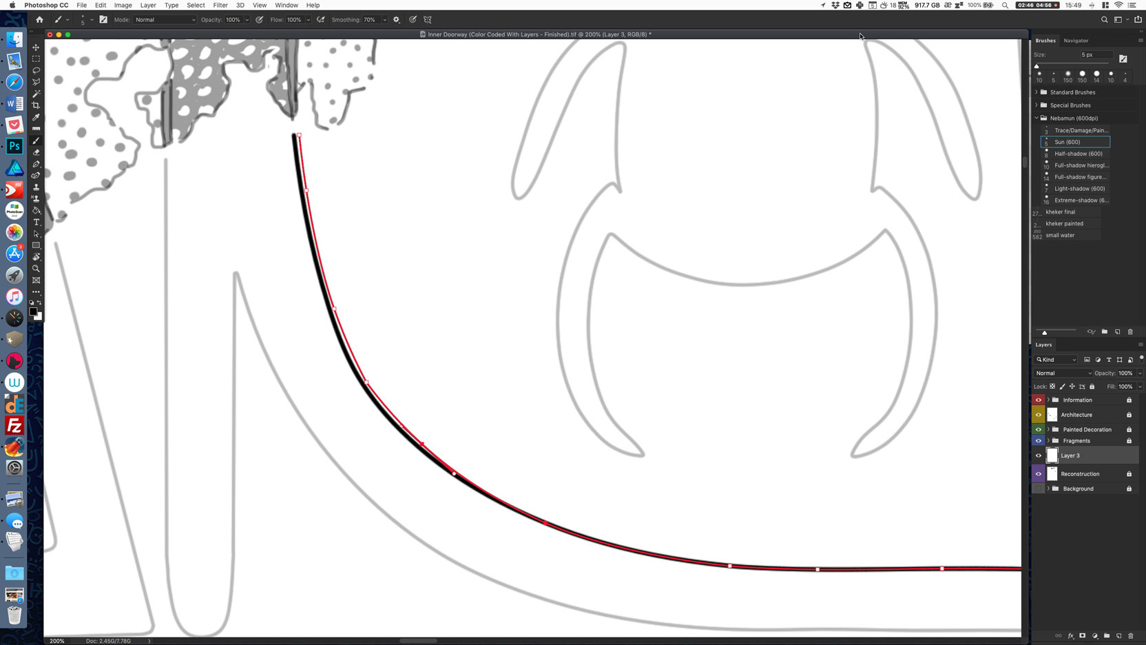 Drawing sun-shadow transitions using the Curvature Pen tool