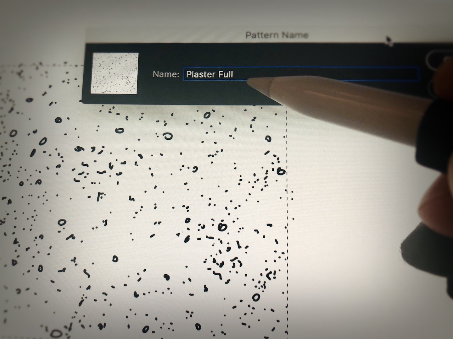 Creating custom plaster patterns for digital inking